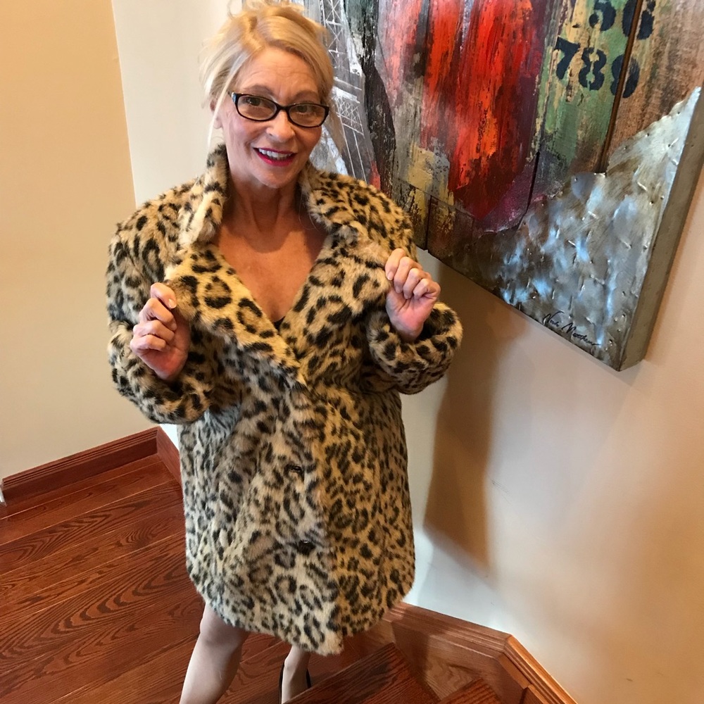 Faux Leopard Coat